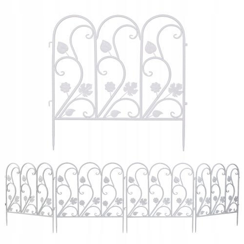 5-Panel-Gartenzaun aus langlebigem Metall in Weiß