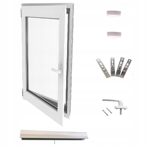 Warmweißes PVC-Fenster links 40x60 400x600 Set
