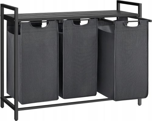 Wäschekörbe und -behälter Homit freistehender Wäschekorb 114l, Schwarz, Braun- und Beigetöne