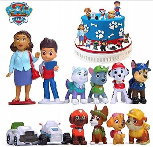  PAW PATROL FIGURINES Set Hunde, Fahrzeuge, 12-tlg.