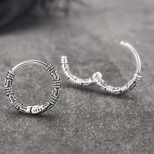  Ethnische Rock-Punk-Gothic-Creolen aus 925er Silber