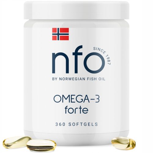 NFO Omega-3 Forte - Norwegischer Fischöl mit EPA & DHA, 360 Kapseln