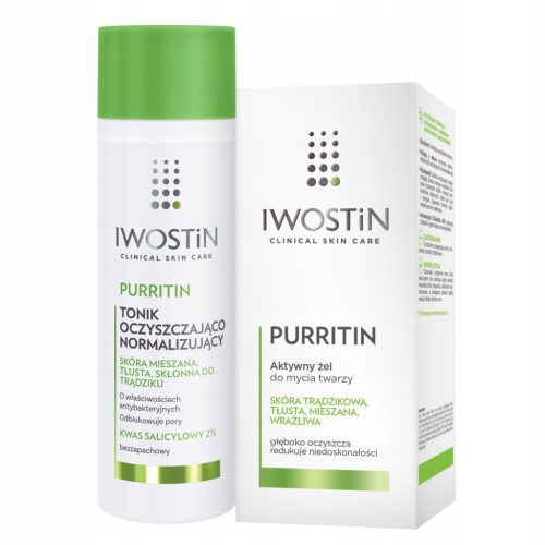 IWOSTIN PURRITIN Reinigungsset: Aktivgel & Tonikum für unreine Haut