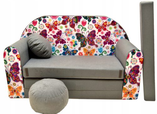  Welox SWM Sofa 98 x 170 cm, Samt, Grautöne