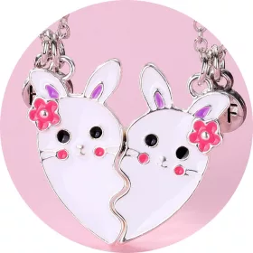 FREUNDSCHAFTS-HALSKETTE Hasen BFF Magnet BUNNY