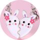  FREUNDSCHAFTS-HALSKETTE Hasen BFF Magnet BUNNY