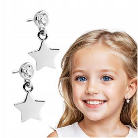  SILBERNE OHRRINGE MIT STERNEN UND ZIRKONIA 925