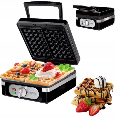  Camry Waffeleisen Leistungsstark für 2 große knusprige Waffeln, Temperatur einstellbar, 2000 W