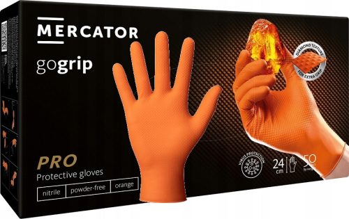 Mercator Medical GOGRIP Orange Handschuhe Größe 8 - M 25 Paar