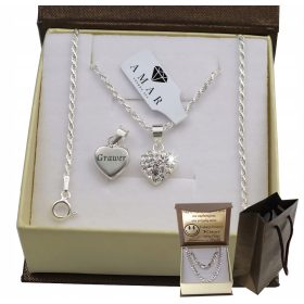    SILBERNE, VOLLKETTIGE DAMENSCHÜRZE MIT PR-ANHÄNGER. 925 + KOSTENLOSE GRAVUR