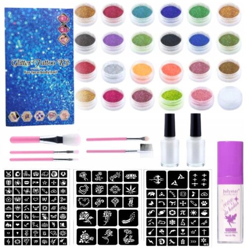  MEGA-SET GLITTER-TATTOOS GESCHENK 152 Artikel