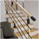 BALUSTRADE BARRIERE AUS HOLZ UND STAHL, VOLLSTÄNDIGES SYSTEM