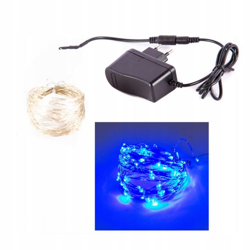  BLAUE LED-LAMPEN 100 Stk. 10M STROMKABEL