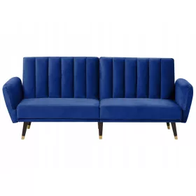  Beliani Vimmerby Sofa 212 x 53 cm Stoff in Blautönen