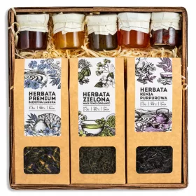    GESCHENK-Set aus losen Blatttees mit NATÜRLICHEN Marmeladen
