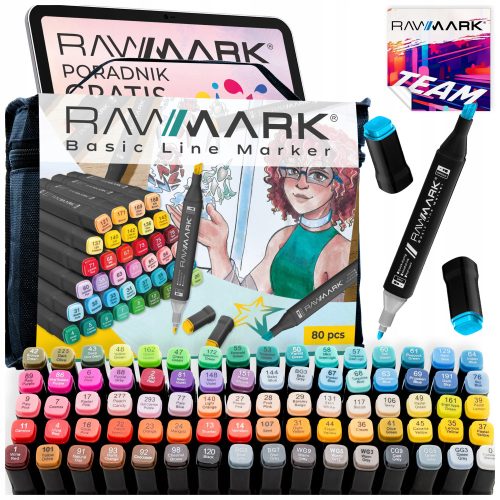  Doppelseitiger Marker in verschiedenen Farben Rawmark 80 Stk.