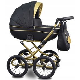    Babe Boss Deep Kinderwagen Fabero REtro Schwarz Gold Silber Graphit Marineblau