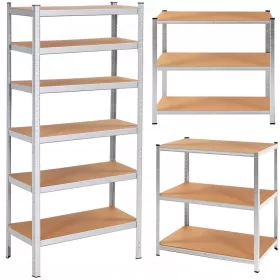    Springos Lagerregal aus Metall, 225 x 110 x 50 cm, max. 150 kg pro Regal