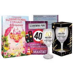    Lustiges Geschenk zum 40. Geburtstag für eine Frau, Tasche zum 40. Geburtstag, Karte