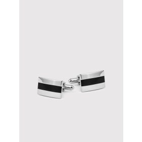  Schwarze und silberne PAKO LORENTE-Manschettenknöpfe