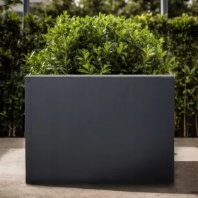    Gartenblumentopf, Terrasse 110 cm x 36 x 70 cm, dunkelgraues Metall