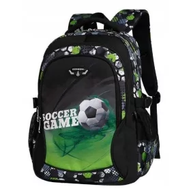    Schulrucksack mit mehreren Fächern_) K&M Schwarz, Grüntöne