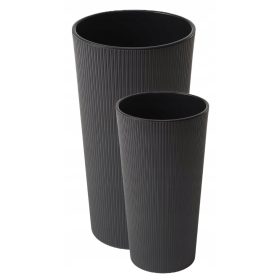    Lamela Lilia Jumper Blumentopf 25x46 cm Graphit + Lamela Lilia Jumper Blumentopf Kunststoff 19 x 36 cm Graphit