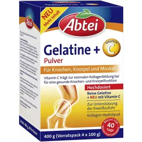   Abtei Gelatine Pulver mit Vitamin C für Knochen, Gelenke und Muskeln, 400g