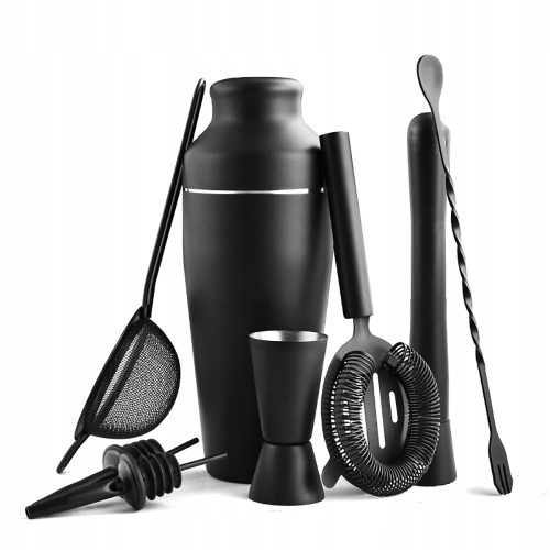 8-teiliges Mixer-Set aus mattschwarzem Edelstahl
