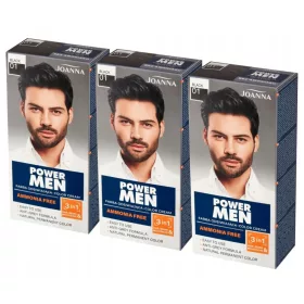    Joanna Power Men Color Cream Haarfärbemittel 3in1 01 Schwarz 100g