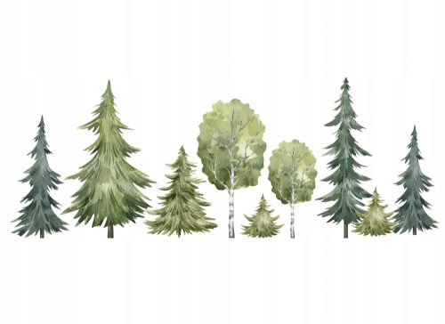 Dekorative Wandaufkleber XXL-Wandaufkleber WALD, Bäume, Weihnachtsbäume