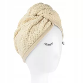  HAARTURBAN AUS MIKROFASER, WEICH, DICK, BEIGE