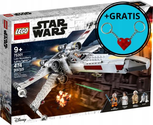  LEGO Star Wars 75301 Skywalkers X-Wing Fighter + LEGO Herz-Schlüsselanhänger