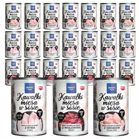  WAFI NASSFUTTER FÜR KATZEN, STÜCKE IN SAUCE 24x400G