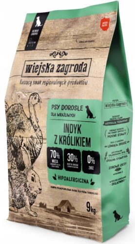  Trockenfutter Wiejska Zagroda Truthahn mit Kaninchen 9 kg