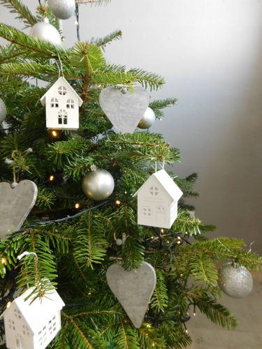  Christbaumschmuck Häuser Kugeln Öko Anhänger 2 Stk