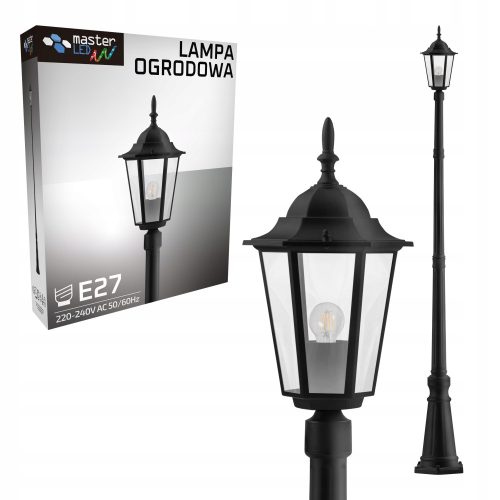 Lichtmasten, Garten Masterled E27 Lichtmast 237,5 cm schwarz