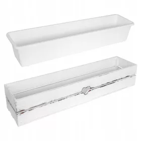  WoodBox Blumentopf 81,5 cm x 19 x 15 cm weißes Holz