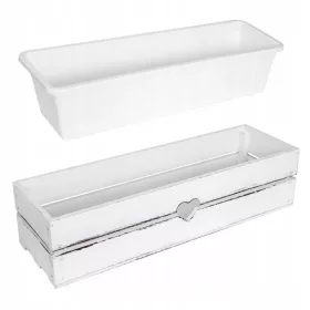  WoodBox Blumentopf 61,5 cm x 19 x 15 cm weißes Holz