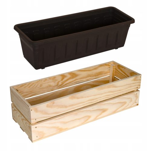  WoodBox Blumentopf 51,5 cm x 19 x 15 cm Naturholz