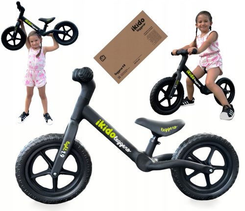  iKido Leggero 12" Laufrad, Schwarz und Pink