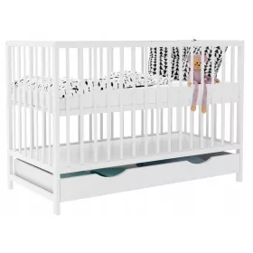  MAŁGOSIA Bett mit Schublade, weiß, 120x60