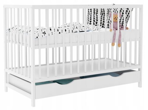  MAŁGOSIA Bett mit Schublade, weiß, 120x60