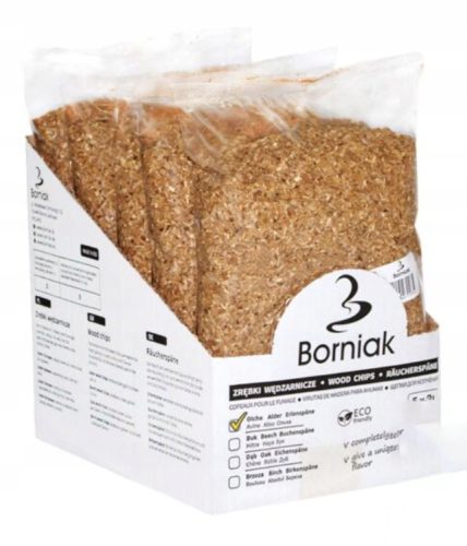Hackschnitzel - Hackschnitzel zum Räuchern und Grillen Borniak-Erle 0,4 kg 2 l