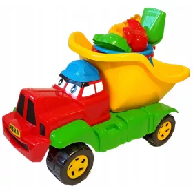   Ein Muldenkipper mit Sandkasten. Spielzeugherstellung von Wiesław Suchanek