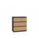  TopEshop MALWA Kommode 70 x 40 x 77cm Anthrazit matt