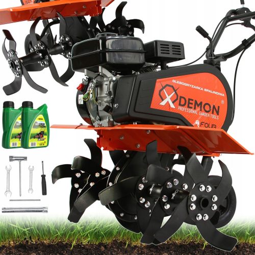  Demon Rotavator 85 cm 5180 W 7 PS + 2× HALBSYNTHETISCHES MOTORÖL 0,6L AXENOL FÜR SAE 30 MÄHER