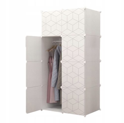  GEOMETRIC E2E Kleiderschrank 75 x 147 x 47 cm weiß