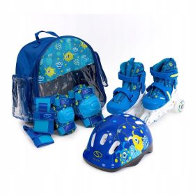  Set mit Smj Sport Rollschuhen, Größe 26-29, blau