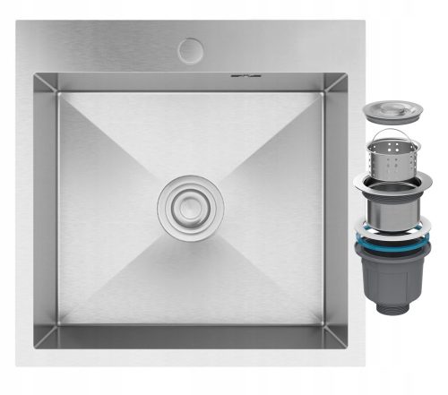 Granitan-Einzelbeckenspüle, STAHLSPÜLE, Inox-Stahl